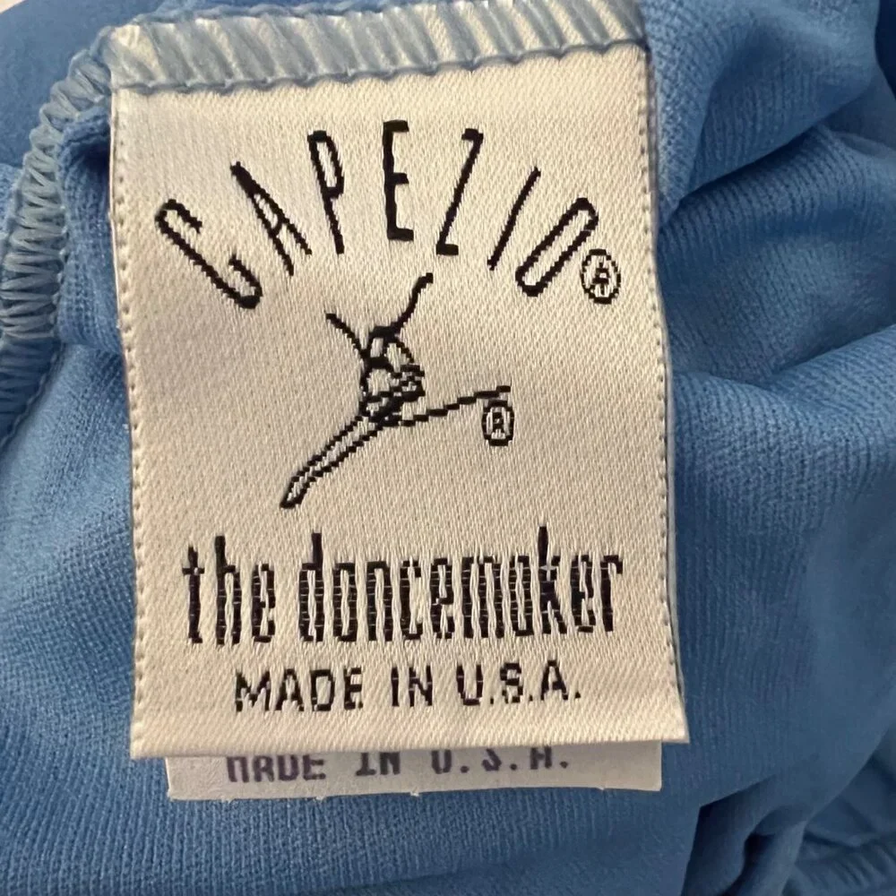 Capezio Childs I 6X-7 Princess Pinch Front Tank Leotard Lined Light Blue Dance